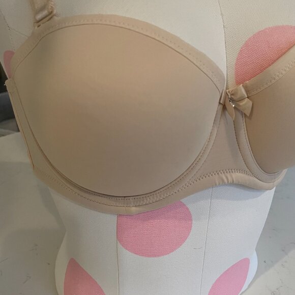 Fit Fully Yours Lingerie Felicia Strapless Bra Full Coverage Nude 32DD - Picture 2 of 12